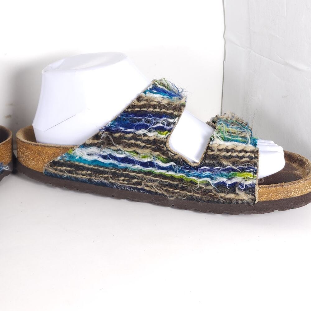 BIRKENSTOCK Women's Arizona 39 US8 Multicolor Suede Wool 2 Straps Slide Sandals - Picture 7 of 16